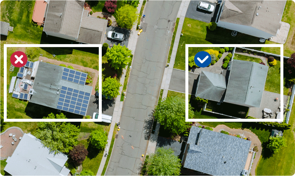 Kennzeichnung von Dächern mit und ohne Solaranlagen um dies bei der Kampagnenverteilung zu berücksichtigen.